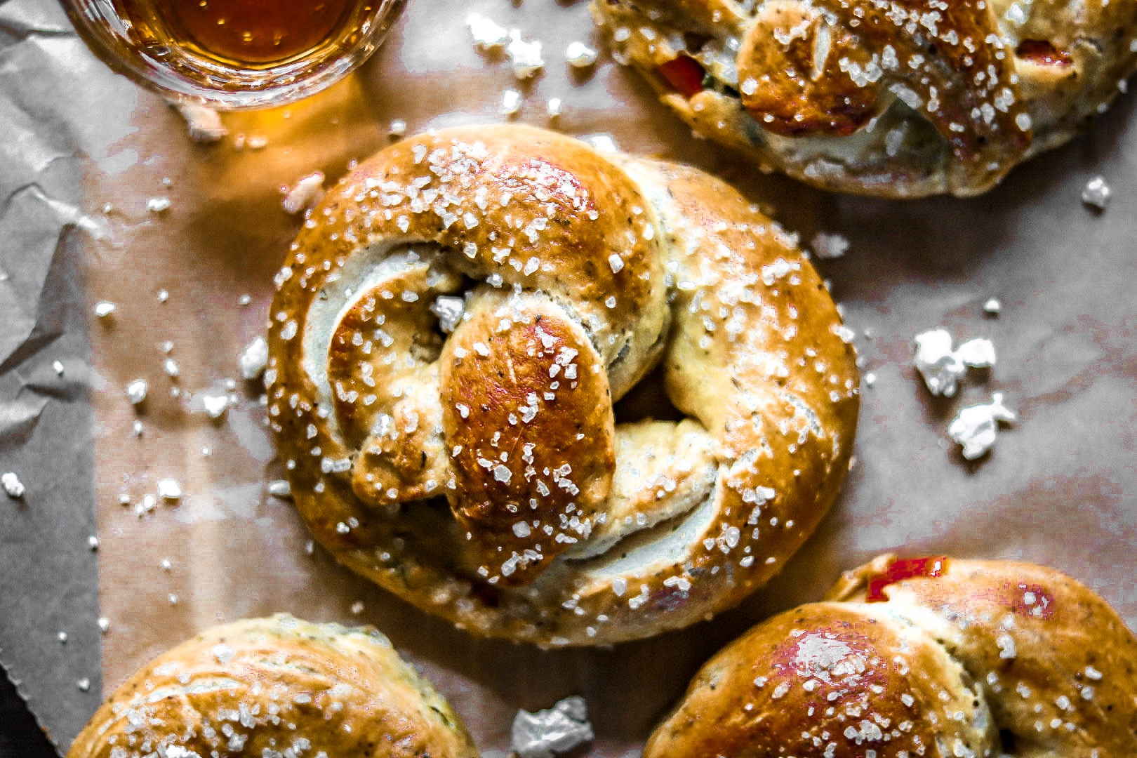 spinach feta stuffed soft pretzels