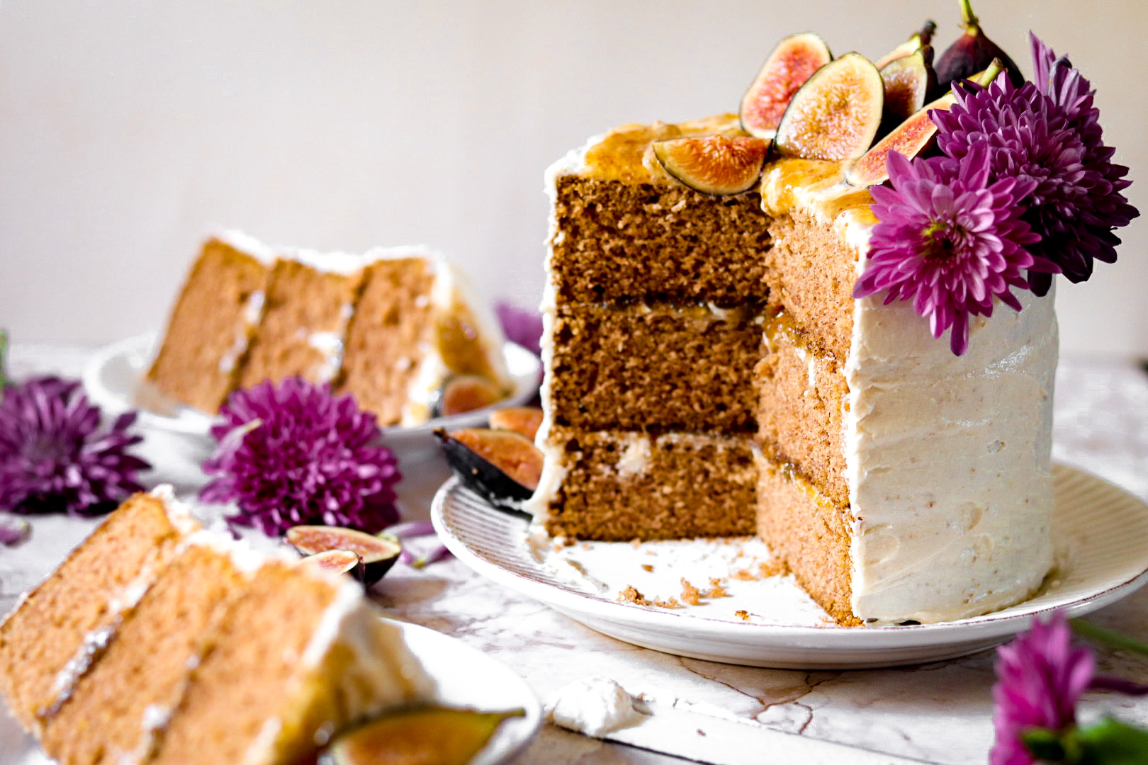 maple brown butter fig layer cake