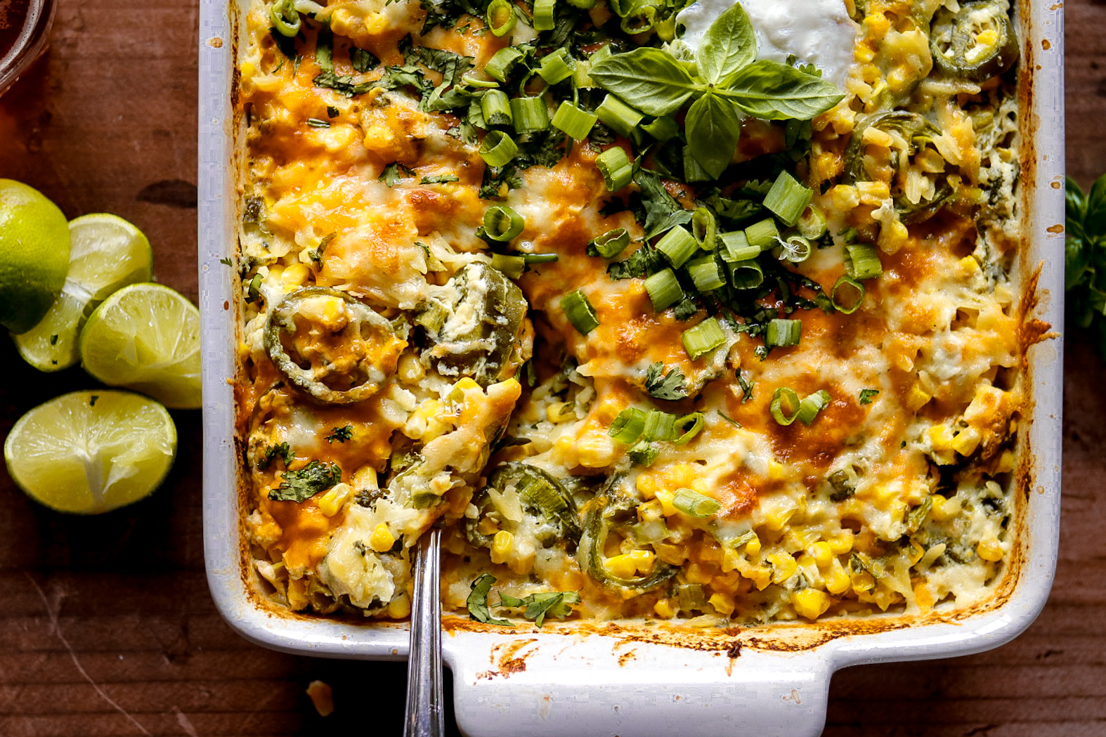 one pan jalapeño popper street corn orzo bake