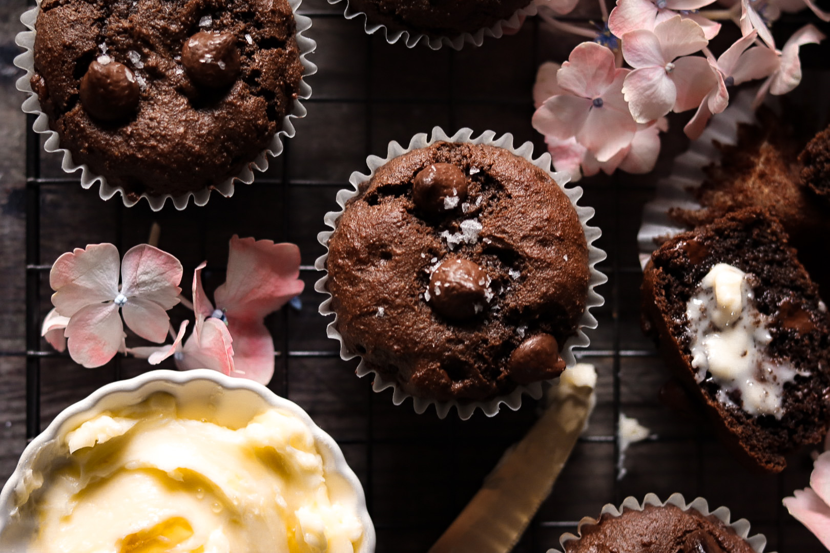 double chocolate chip protein muffins