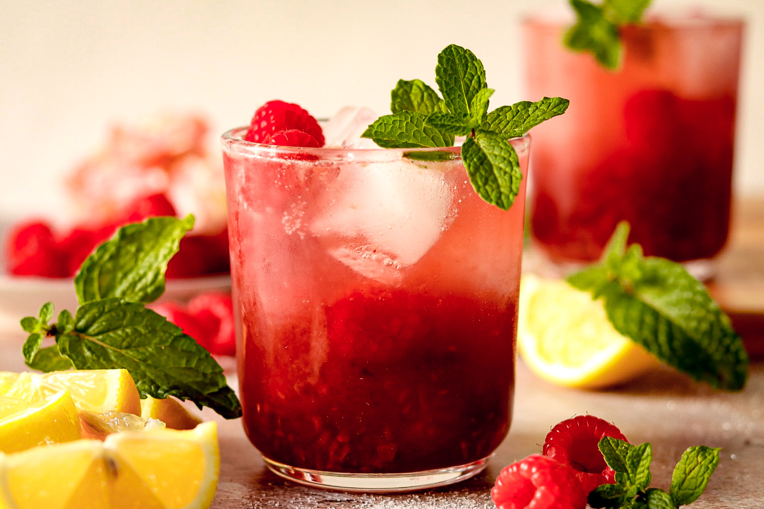 lemon raspberry whiskey sour