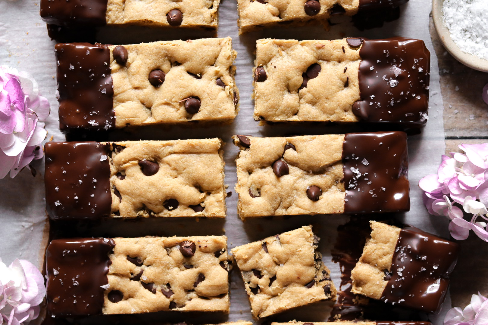 chocolate dipped peanut butter cookie bars