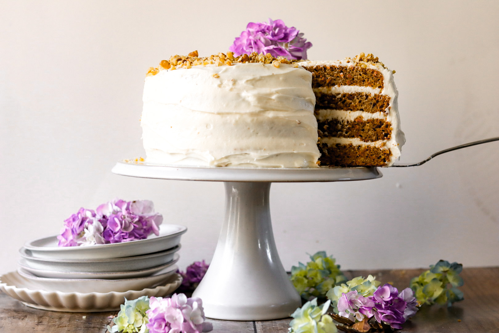 classic carrot cake with bourbon maple buttercream