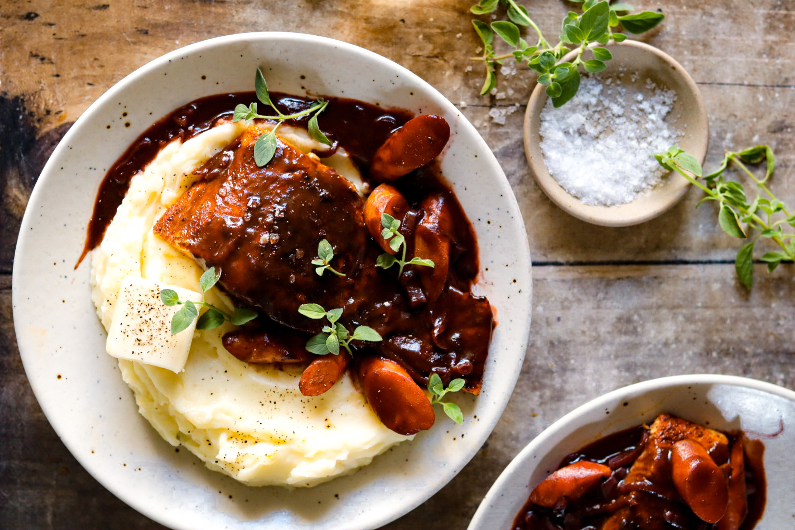 red wine braised salmon