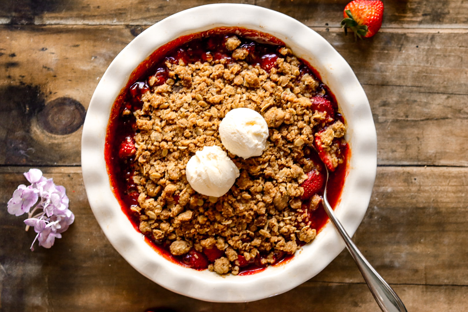 homestyle strawberry bourbon crisp