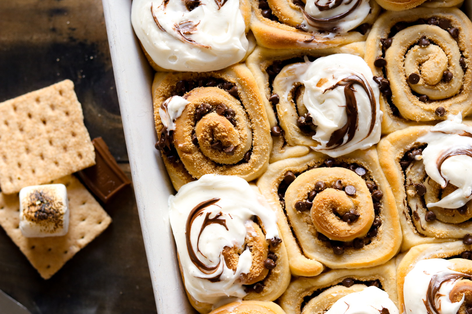 gooey campfire s'mores rolls